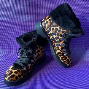 J. Crew Nordic Boots in Leopard Calf Hair